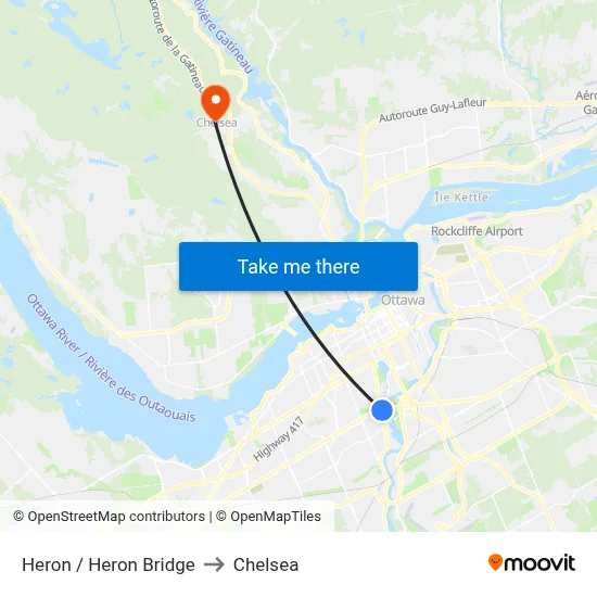 Heron / Heron Bridge to Chelsea map