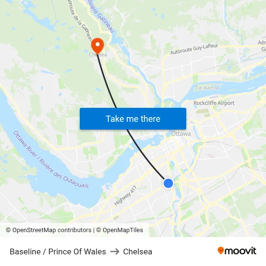 Baseline / Prince Of Wales to Chelsea map