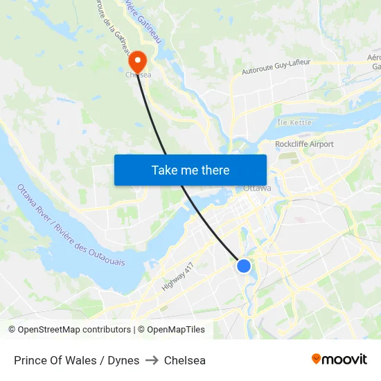 Prince Of Wales / Dynes to Chelsea map