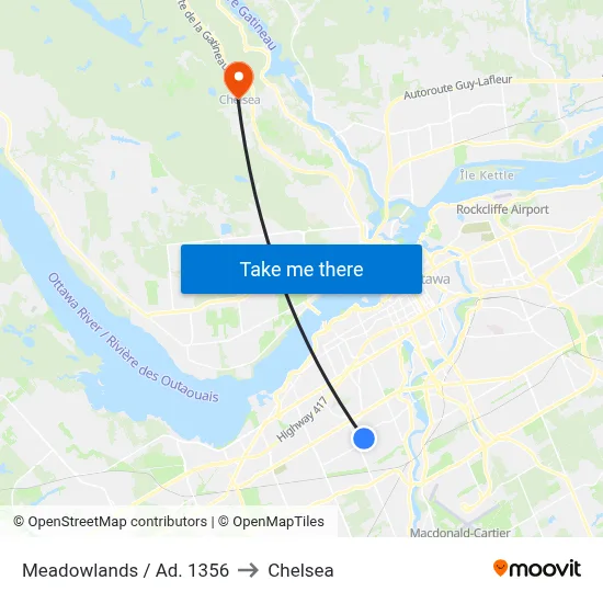 Meadowlands / Ad. 1356 to Chelsea map