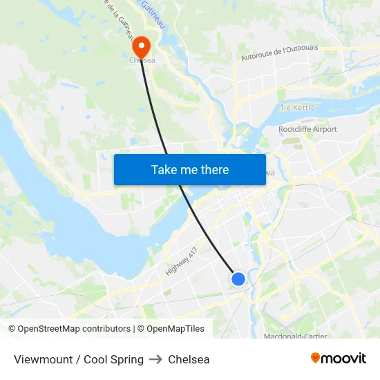 Viewmount / Cool Spring to Chelsea map