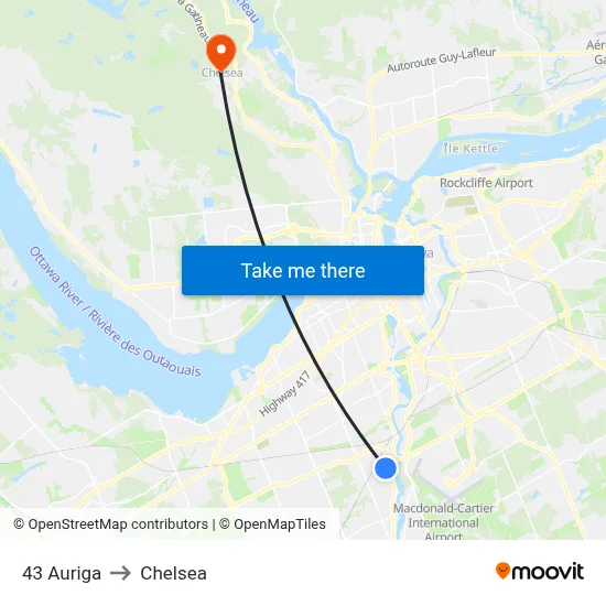 43 Auriga to Chelsea map