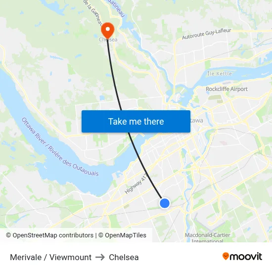 Merivale / Viewmount to Chelsea map