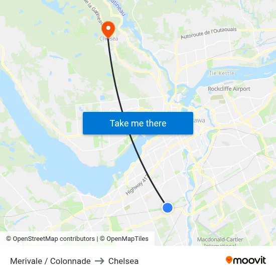 Merivale / Colonnade to Chelsea map