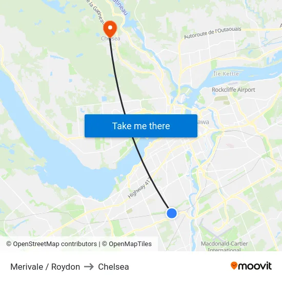 Merivale / Roydon to Chelsea map