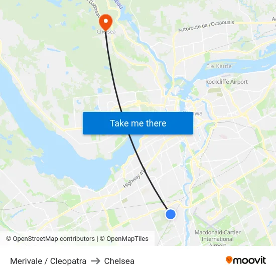 Merivale / Cleopatra to Chelsea map
