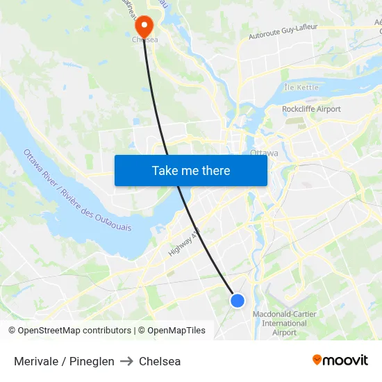 Merivale / Pineglen to Chelsea map