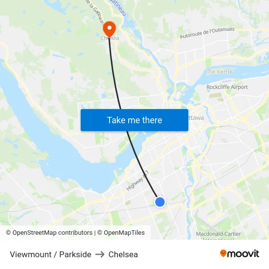 Viewmount / Parkside to Chelsea map