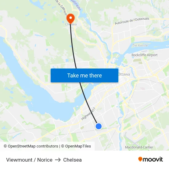 Viewmount / Norice to Chelsea map
