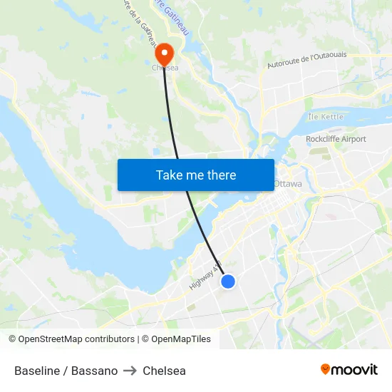 Baseline / Bassano to Chelsea map