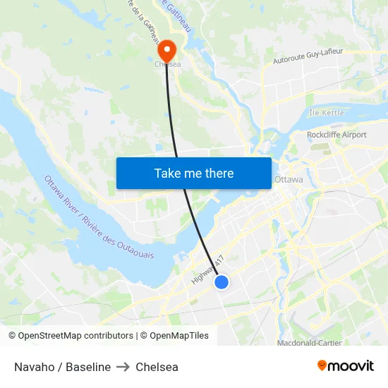 Navaho / Baseline to Chelsea map