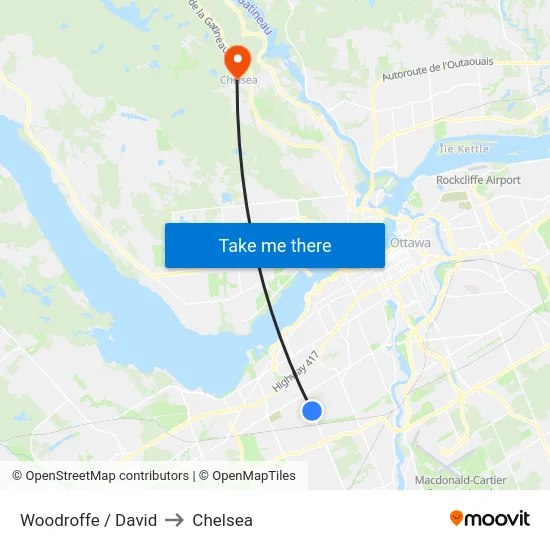 Woodroffe / David to Chelsea map