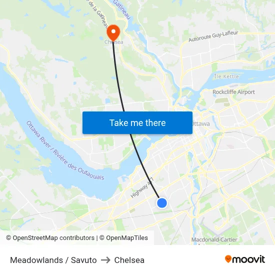 Meadowlands / Savuto to Chelsea map