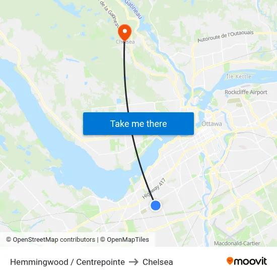 Hemmingwood / Centrepointe to Chelsea map