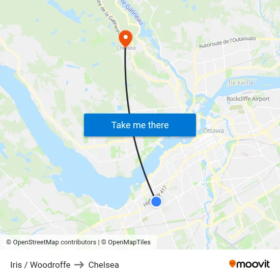 Iris / Woodroffe to Chelsea map