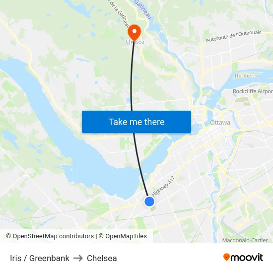 Iris / Greenbank to Chelsea map