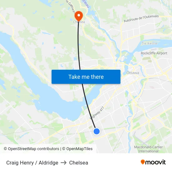 Craig Henry / Aldridge to Chelsea map