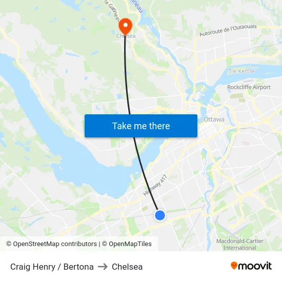 Craig Henry / Bertona to Chelsea map