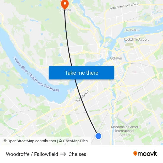 Woodroffe / Fallowfield to Chelsea map