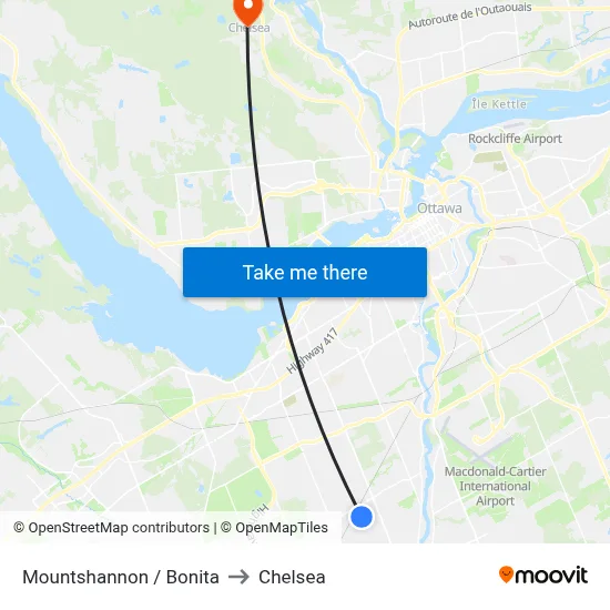 Mountshannon / Bonita to Chelsea map