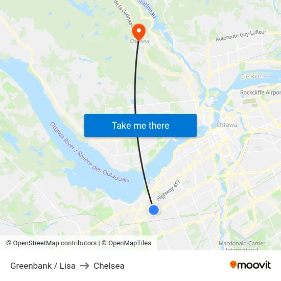 Greenbank / Lisa to Chelsea map