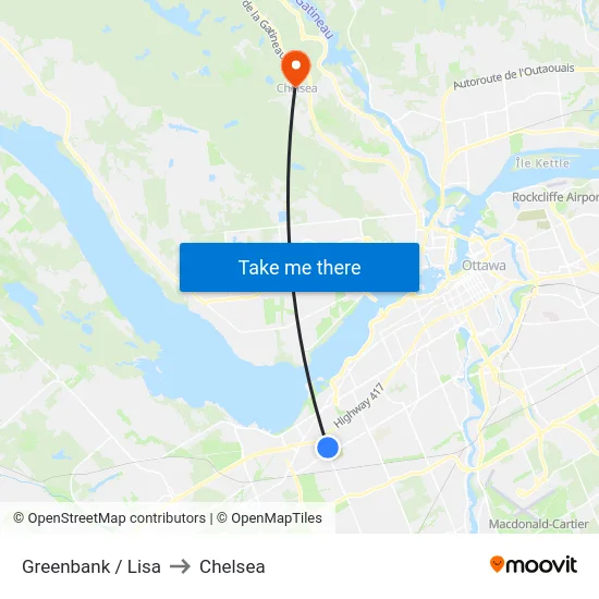 Greenbank / Lisa to Chelsea map