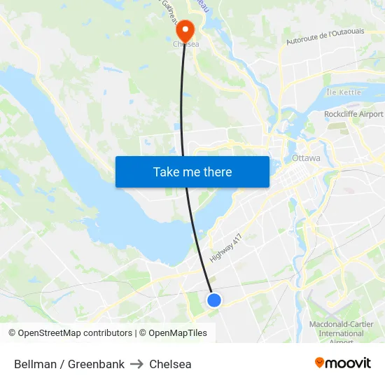 Bellman / Greenbank to Chelsea map