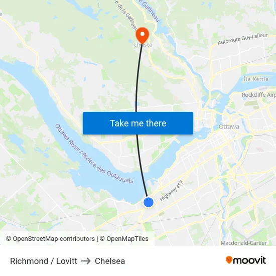 Richmond / Lovitt to Chelsea map