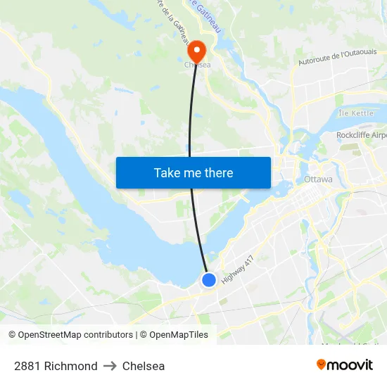 2881 Richmond to Chelsea map