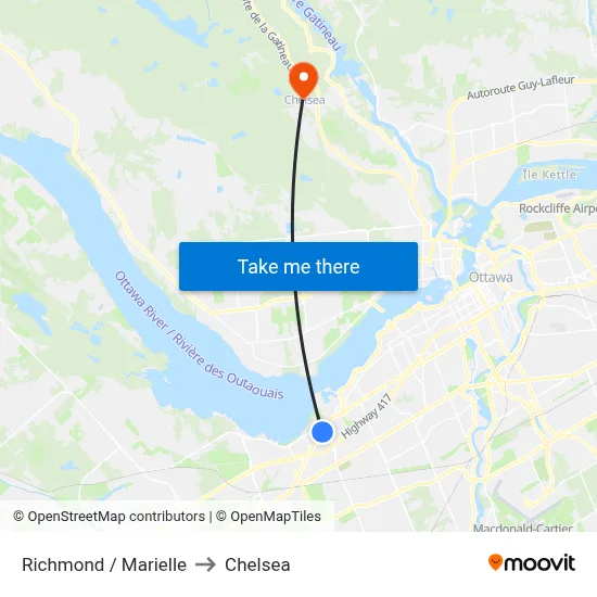 Richmond / Marielle to Chelsea map