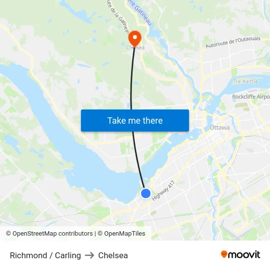 Richmond / Carling to Chelsea map