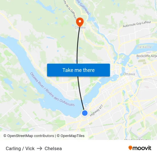 Carling / Vick to Chelsea map