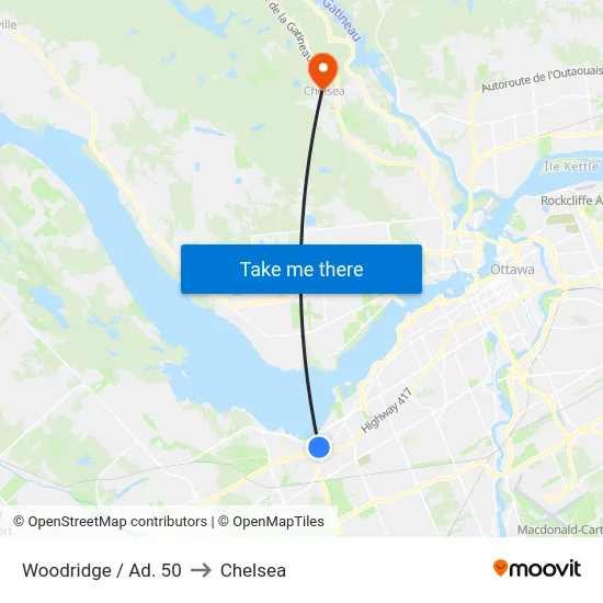 Woodridge / Ad. 50 to Chelsea map
