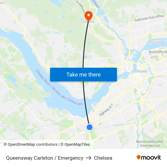 Queensway Carleton / Emergency to Chelsea map