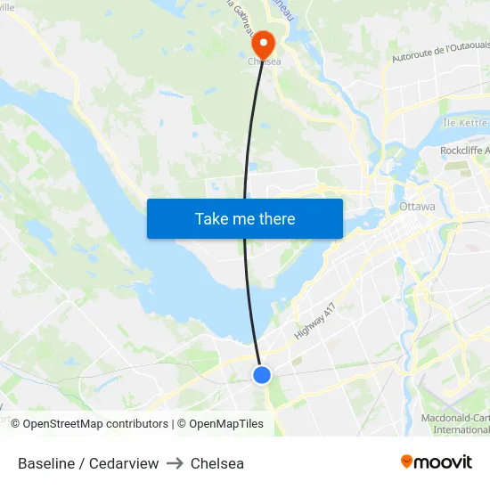 Baseline / Cedarview to Chelsea map