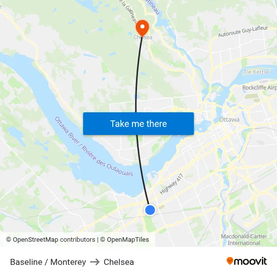 Baseline / Monterey to Chelsea map