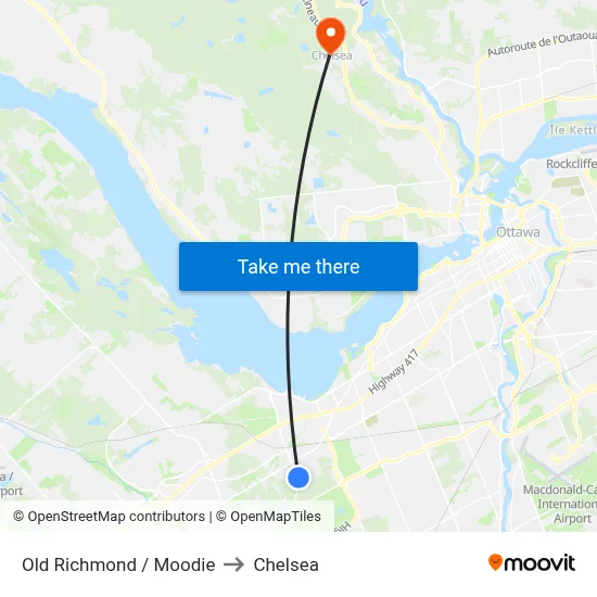 Old Richmond / Moodie to Chelsea map