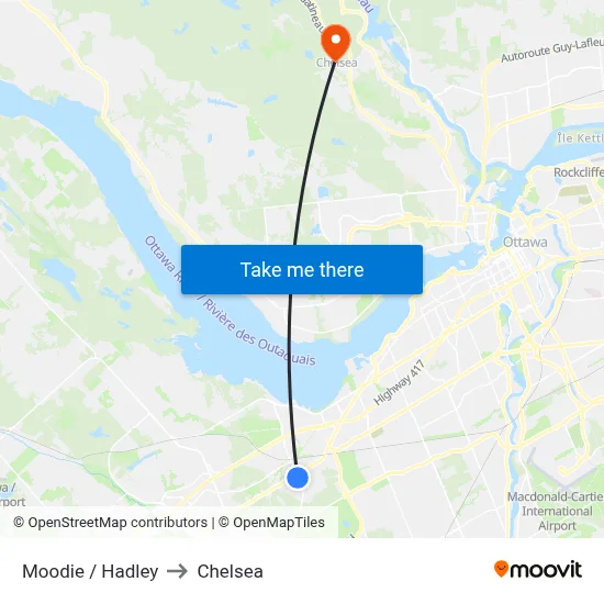 Moodie / Hadley to Chelsea map