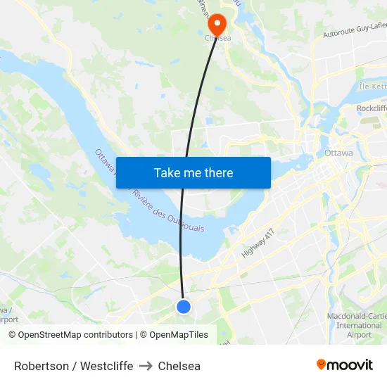 Robertson / Westcliffe to Chelsea map