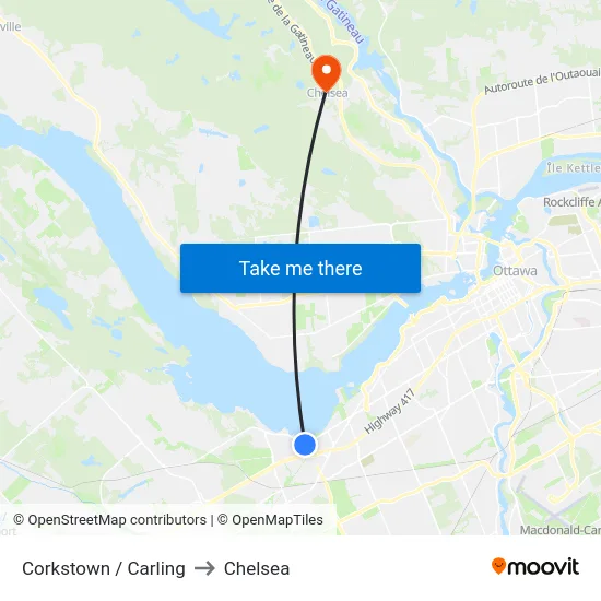 Corkstown / Carling to Chelsea map