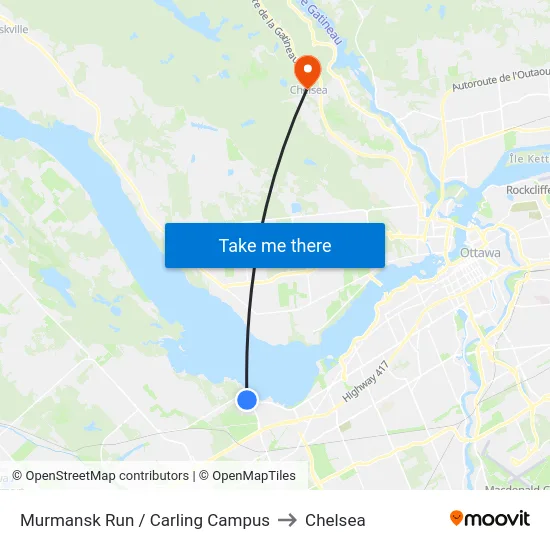 Murmansk Run / Carling Campus to Chelsea map