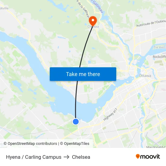 Hyena / Carling Campus to Chelsea map