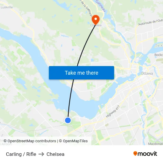 Carling / Rifle to Chelsea map