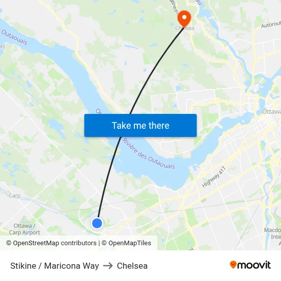 Stikine / Maricona Way to Chelsea map