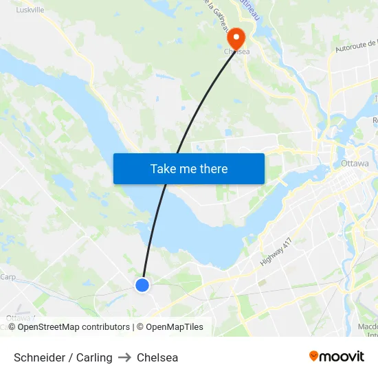 Schneider / Carling to Chelsea map