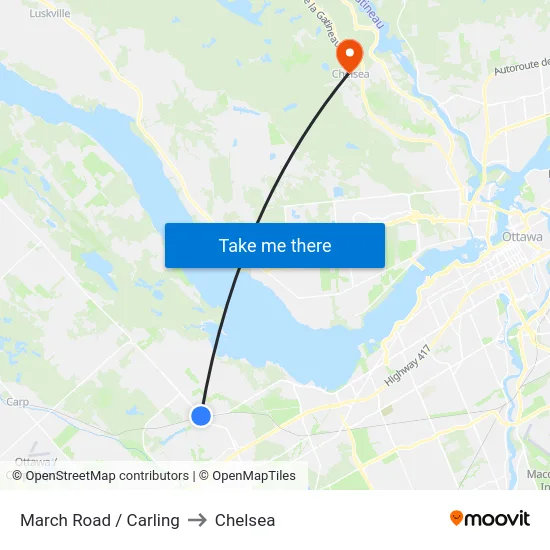 March Road / Carling to Chelsea map