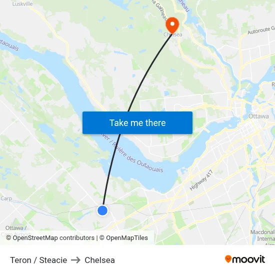 Teron / Steacie to Chelsea map