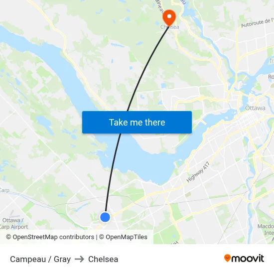 Campeau / Gray to Chelsea map