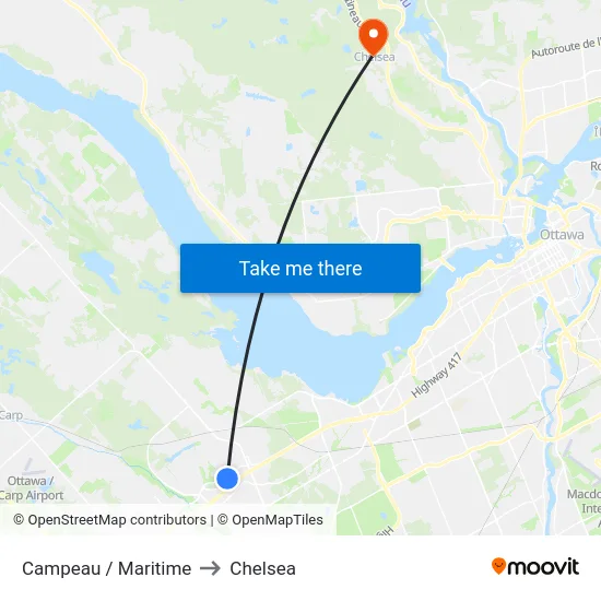 Campeau / Maritime to Chelsea map