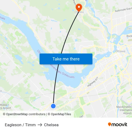 Eagleson / Timm to Chelsea map